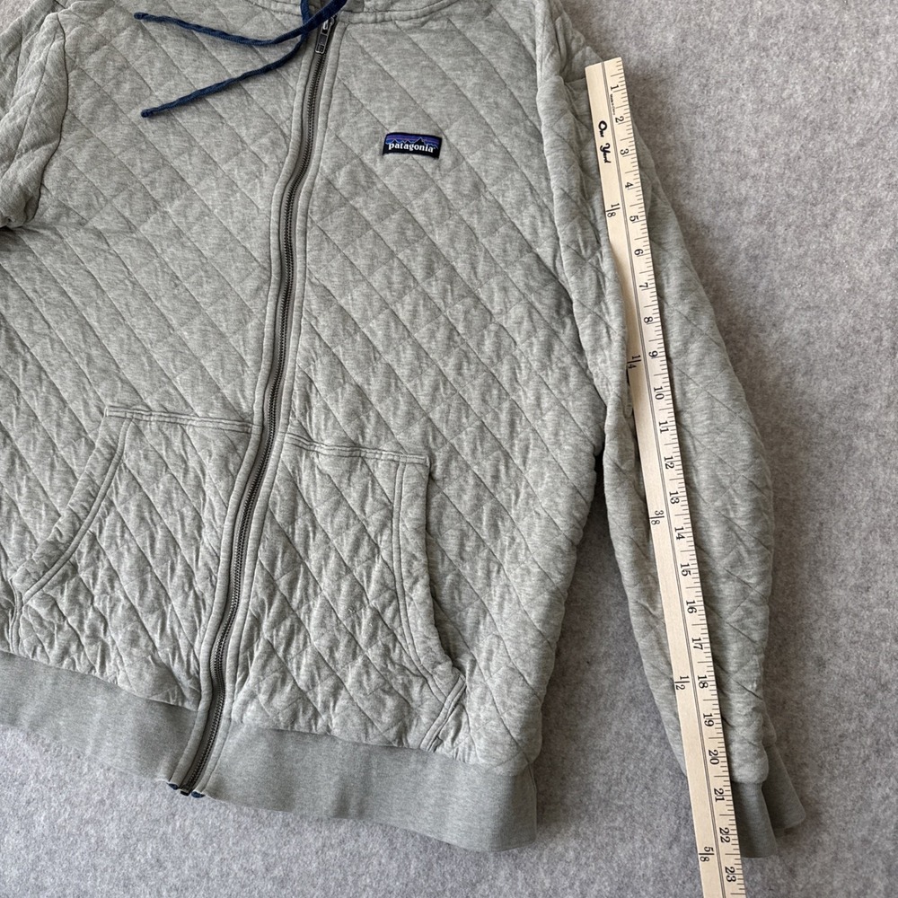 Patagonia Organic Cotton Quilted Full-Zip Hoody Mens XL Grey - Picture 6 of 12